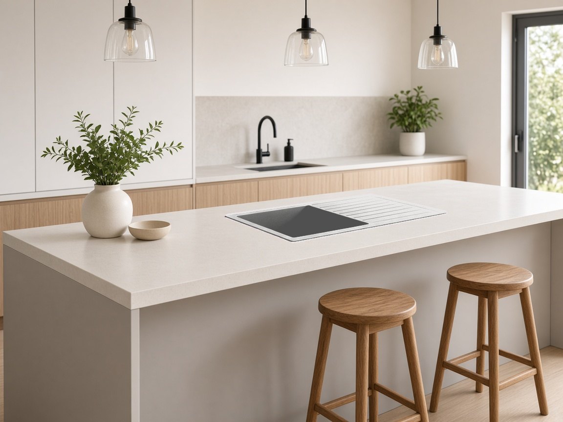 1/2 Bowl Steel Sink kitchen scene 1