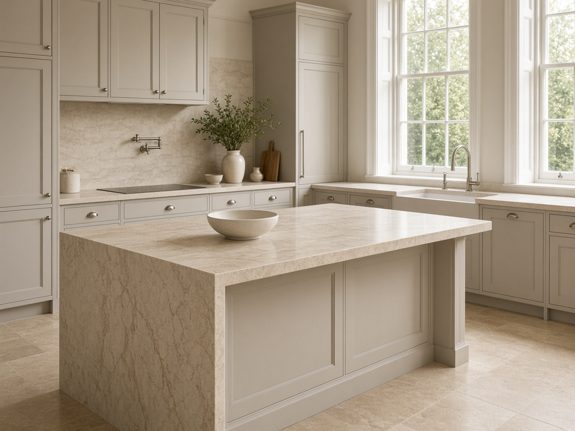 Bright solid surface kitchen worktop ready for professional fitting